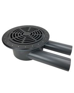 AquaKing Bodemdrain PRO 400 | 2 x 125 - Zwart Ø400mm - Rooster