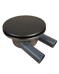 AquaKing Bodemdrain PRO 400 | 2 x 125 - Zwart Ø400mm - Deksel