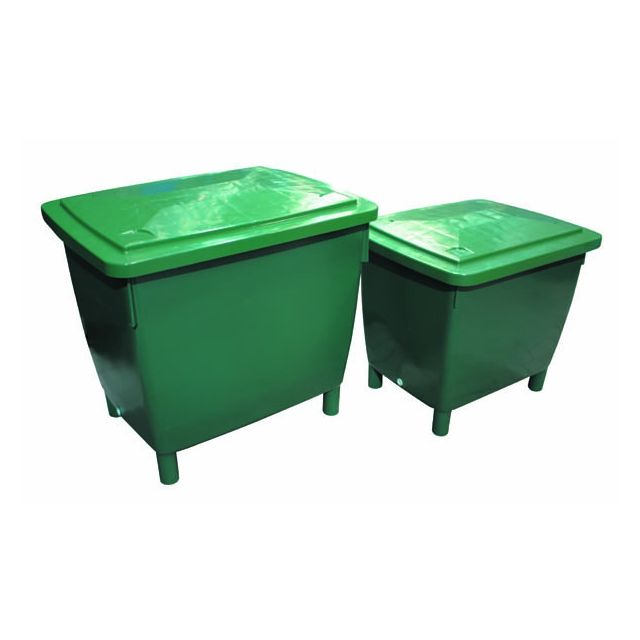 Vierkant vat op poten + deksel 210 L Groen