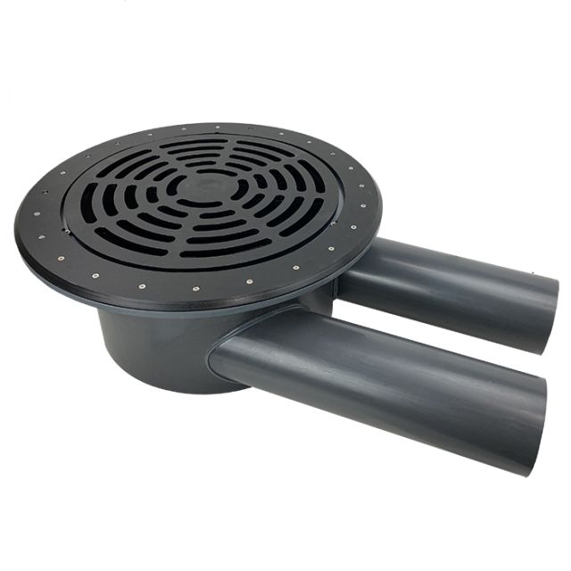 AquaKing Bodemdrain PRO 400 | 2 x 110 - Zwart Ø400mm - Rooster